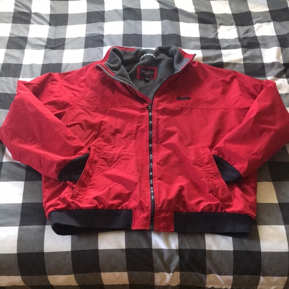 Mens LANDS END Vintage SQUALL Red Bright Cherry Waterproof Insulated Jacket XL - Picture 5 of 16
